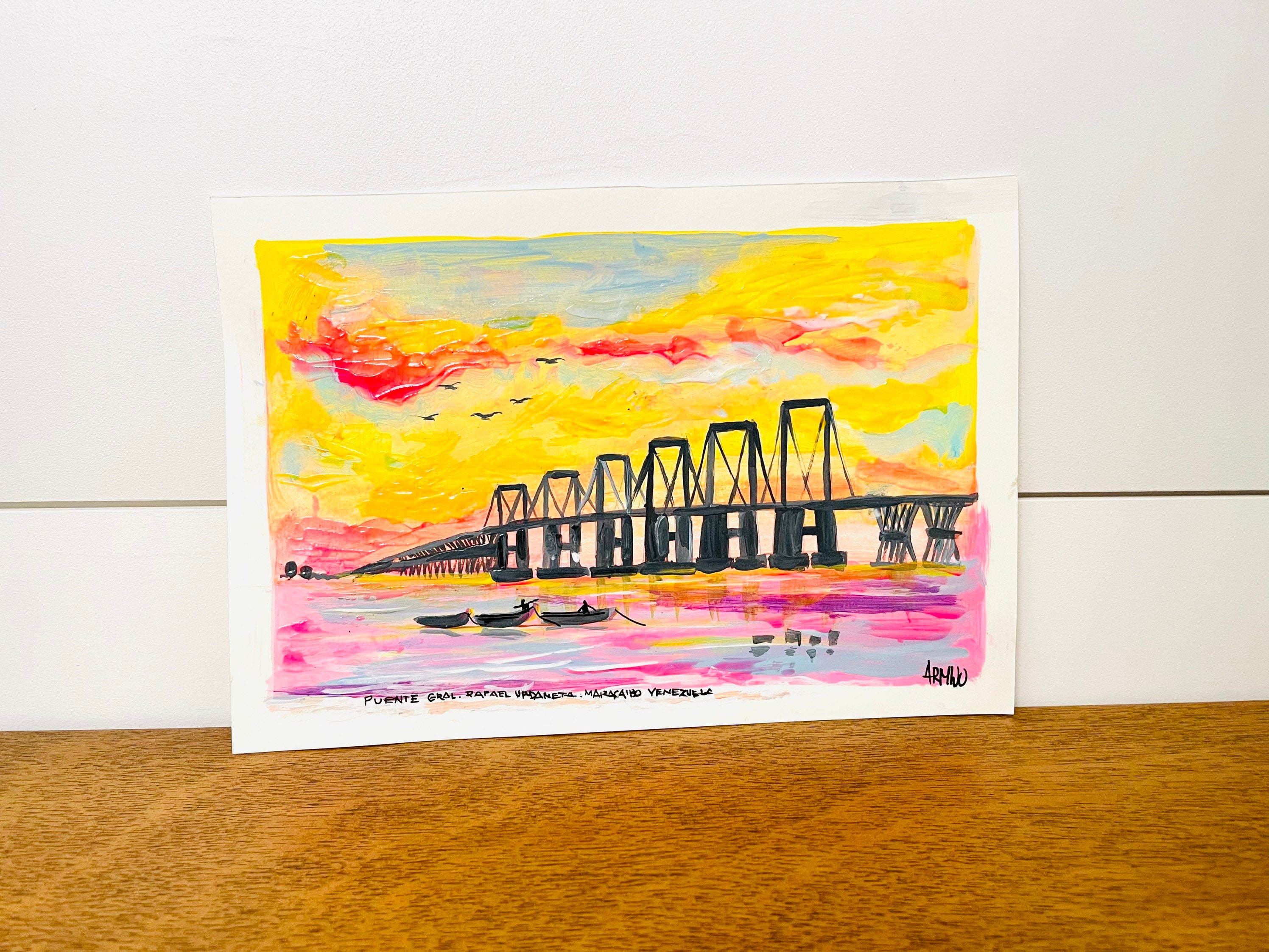 Puente sobre el Lago de Maracaibo By G. Armijo. Original