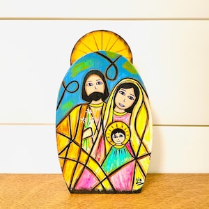 Handmade Wood Nativity scene - Venezuelan artist. Hand painted by Liz Mogollon.