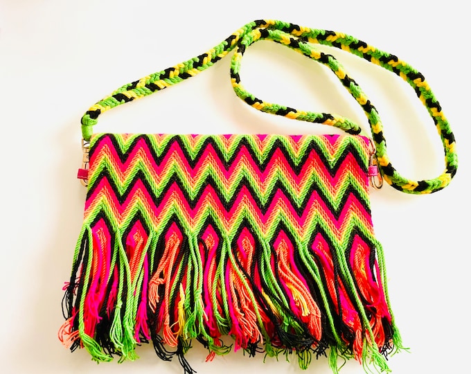 unique design Wayuu Clutch  - Colorful Design  Handmade in Colombia