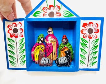 RETABLO Peruvian nativity - Wood and Clay