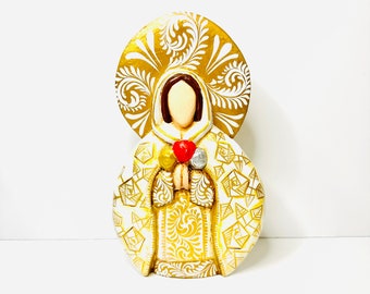 Virgen de la Rosa Mistica - Vierge Marie mystique rose - Virgen de la Rosa Mistica fabriquée à la main au Venezuela.