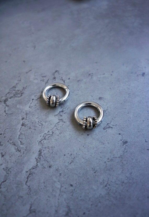 Hoop Ear Weights 8g Ear Weights Stretched Ears Silver Plated Ear Hangers Goth Punk Earrings Ear weights Tunnel Hoops Etsy