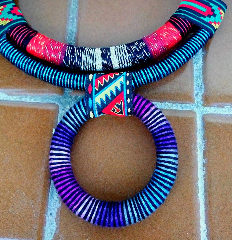 African necklace, Statement Necklace, African Jewelry, Gift For Her, Ethnic Necklace, Collier Africain, Bojiux Africain image 7