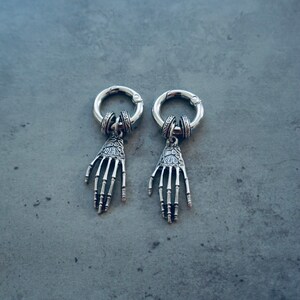 Earweights 6g Dangle Ear weights, Tribal Ear Gauge, Silver Ear Weights, Stretched ears, Body modification image 8