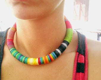 Colorful choker necklace