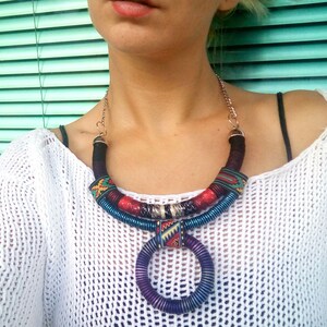 African necklace, Statement Necklace, African Jewelry, Gift For Her, Ethnic Necklace, Collier Africain, Bojiux Africain image 6