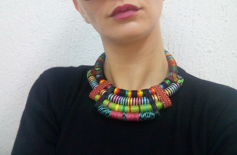 African Jewelry African Necklace Jungle Necklace Ethnic Necklace Tribal Necklace Statement Necklace Collier Africaine Maasai Necklace