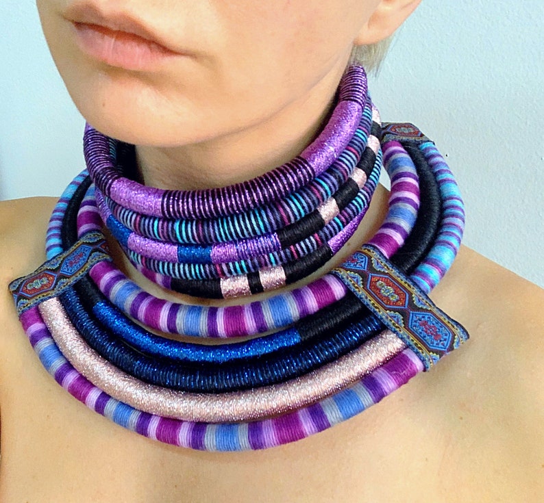 African Necklaces Ethnic Necklace 2in1 Tribal Necklace Statement Necklace African Jewelry for women African Necklaces Afro Choker