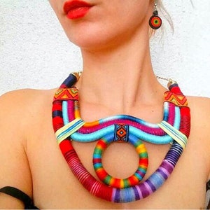 Tribal Necklace Multicolored African Jewelry African Jewelries African Necklace image 2
