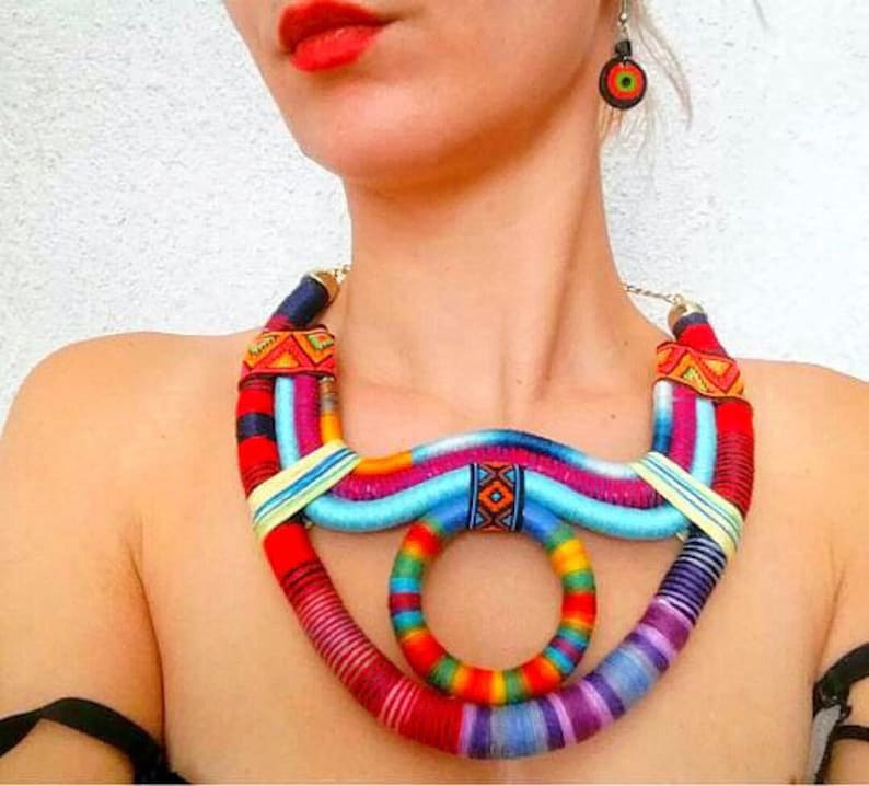 Tribal Necklace Multicolored African Jewelry African Jewelries African Necklace image 2