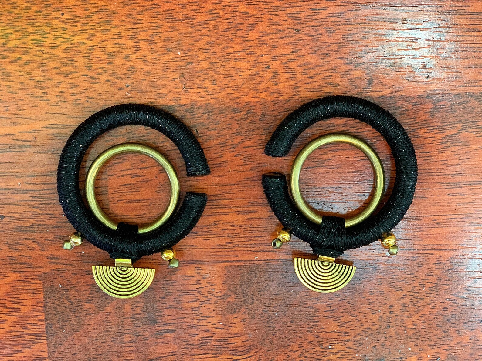 Ear Hangers Thread Wrapped Ear Weights Earrings Recycled Etsy