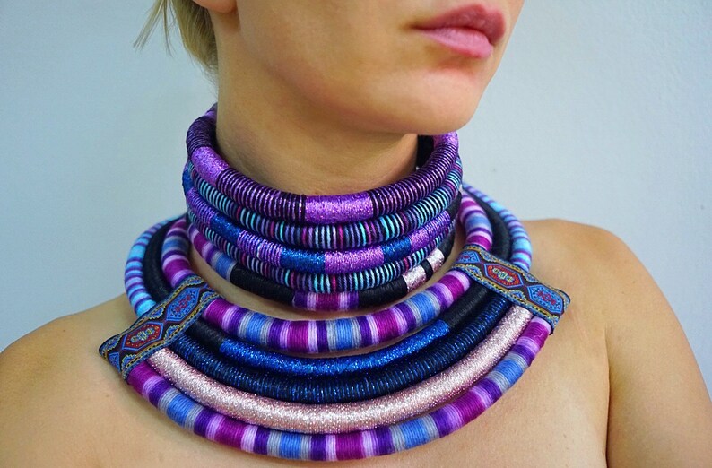 African Necklaces Ethnic Necklace 2in1 Tribal Necklace Statement Necklace African Jewelry for women African Necklaces Afro Choker