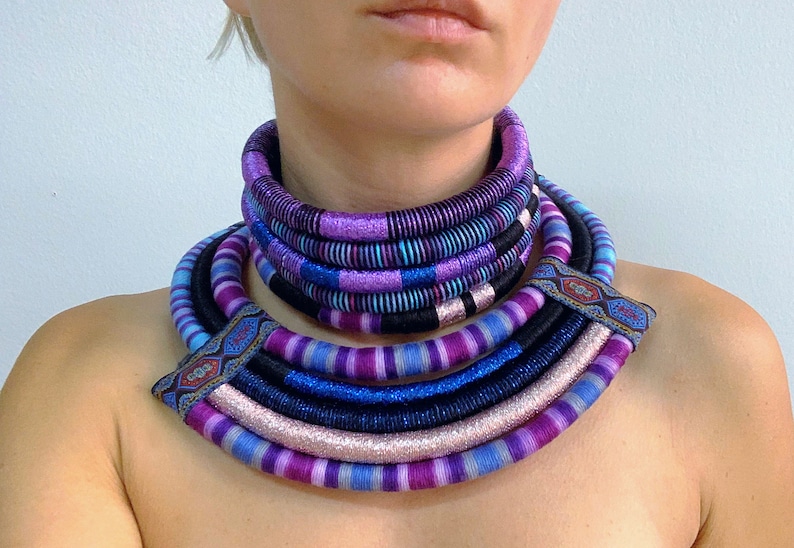 African Necklaces Ethnic Necklace 2in1 Tribal Necklace Statement Necklace African Jewelry for women African Necklaces Afro Choker