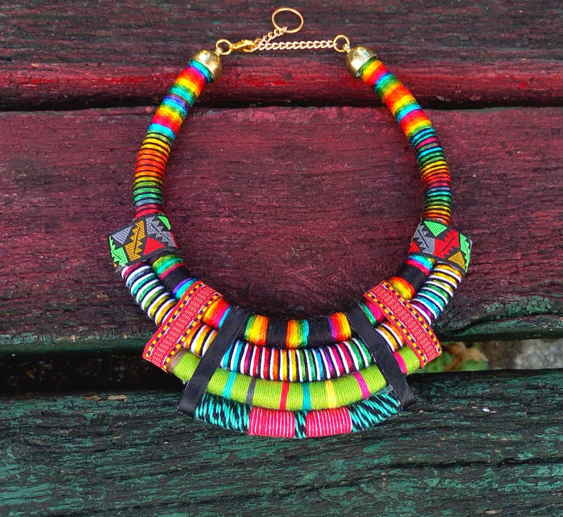 African Jewelry African Necklace Jungle Necklace Ethnic Necklace Tribal Necklace Statement Necklace Collier Africaine Maasai Necklace
