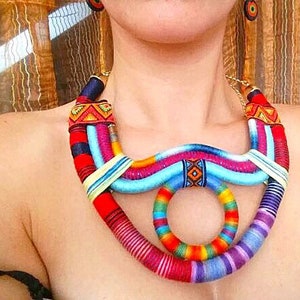 Tribal Necklace Multicolored African Jewelry African Jewelries African Necklace image 3