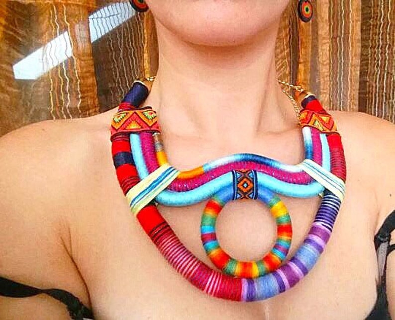 Tribal Necklace Multicolored African Jewelry African Jewelries African Necklace image 3