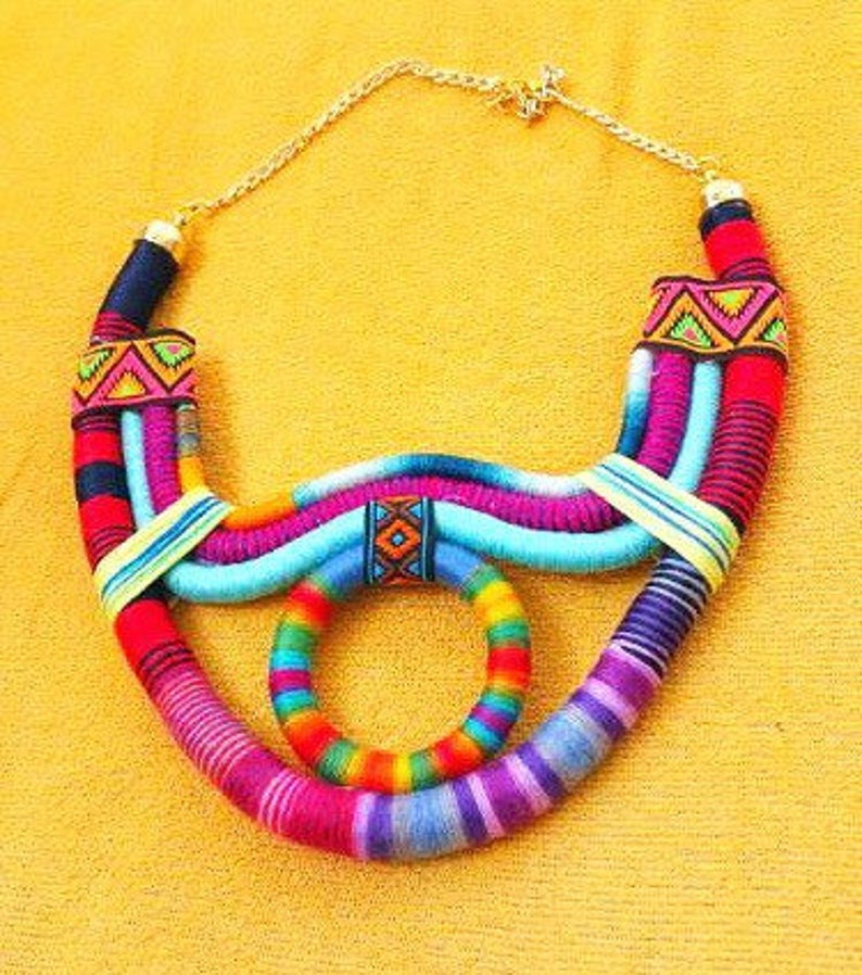 Tribal Necklace Multicolored African Jewelry African Jewelries African Necklace image 4