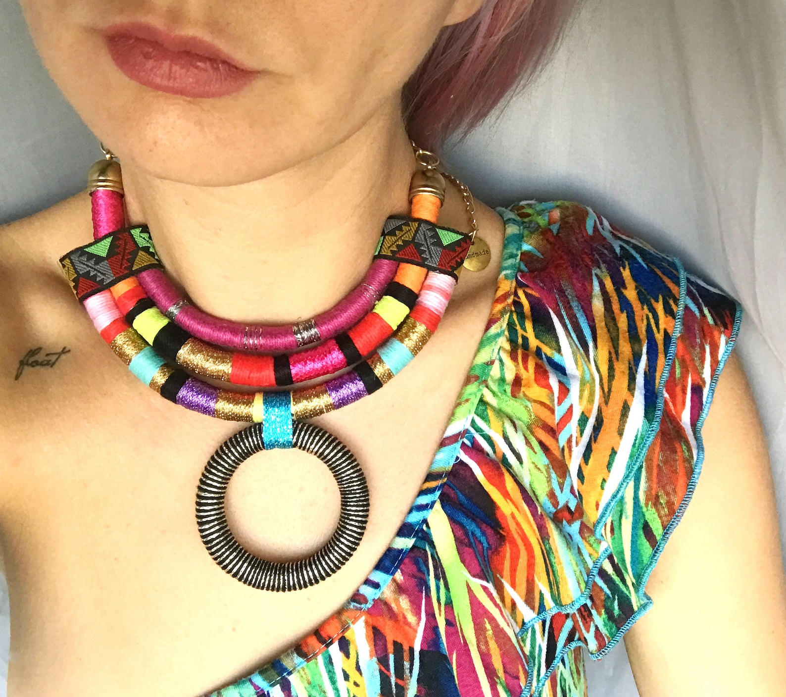 Bib Necklace Statement Necklace Choker necklace Boho Etsy