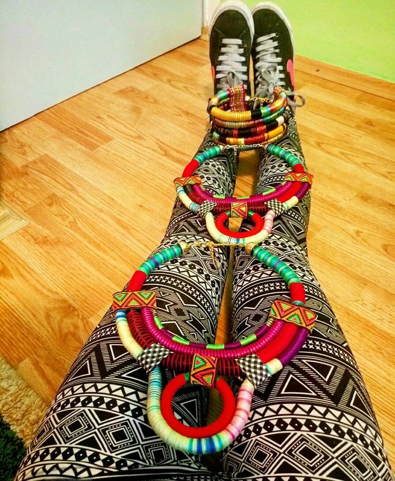 Statement necklace, Boho necklace, Rope necklace, Ethnic necklace, African necklace, Tribal necklace, handmade jewelry, gift for her image 4