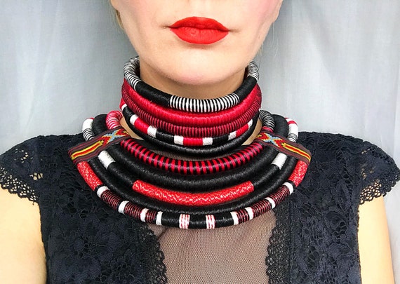 Tribal Necklace African Necklaces 2in1 Statement Necklace Afro