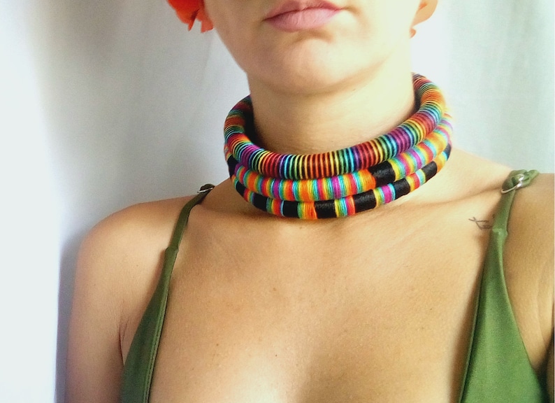 Tribal choker necklace, African choker, Tribal African necklaces image 4