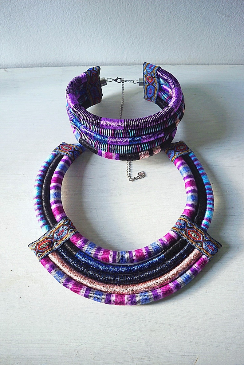 African Necklaces Ethnic Necklace 2in1 Tribal Necklace Statement Necklace African Jewelry for women African Necklaces Afro Choker