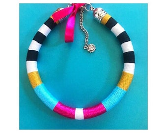 Vibrant Colorful Choker Necklace, Choker ring, Neck Ring Necklace, African neck rings