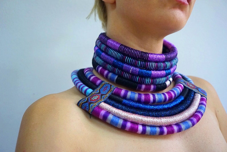 African Necklaces Ethnic Necklace 2in1 Tribal Necklace Statement Necklace African Jewelry for women African Necklaces Afro Choker