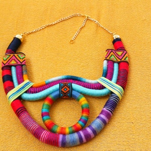 Tribal Necklace Multicolored African Jewelry African Jewelries African Necklace image 7