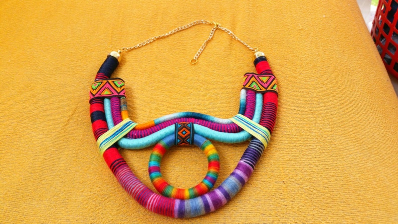 Tribal Necklace Multicolored African Jewelry African Jewelries African Necklace image 7