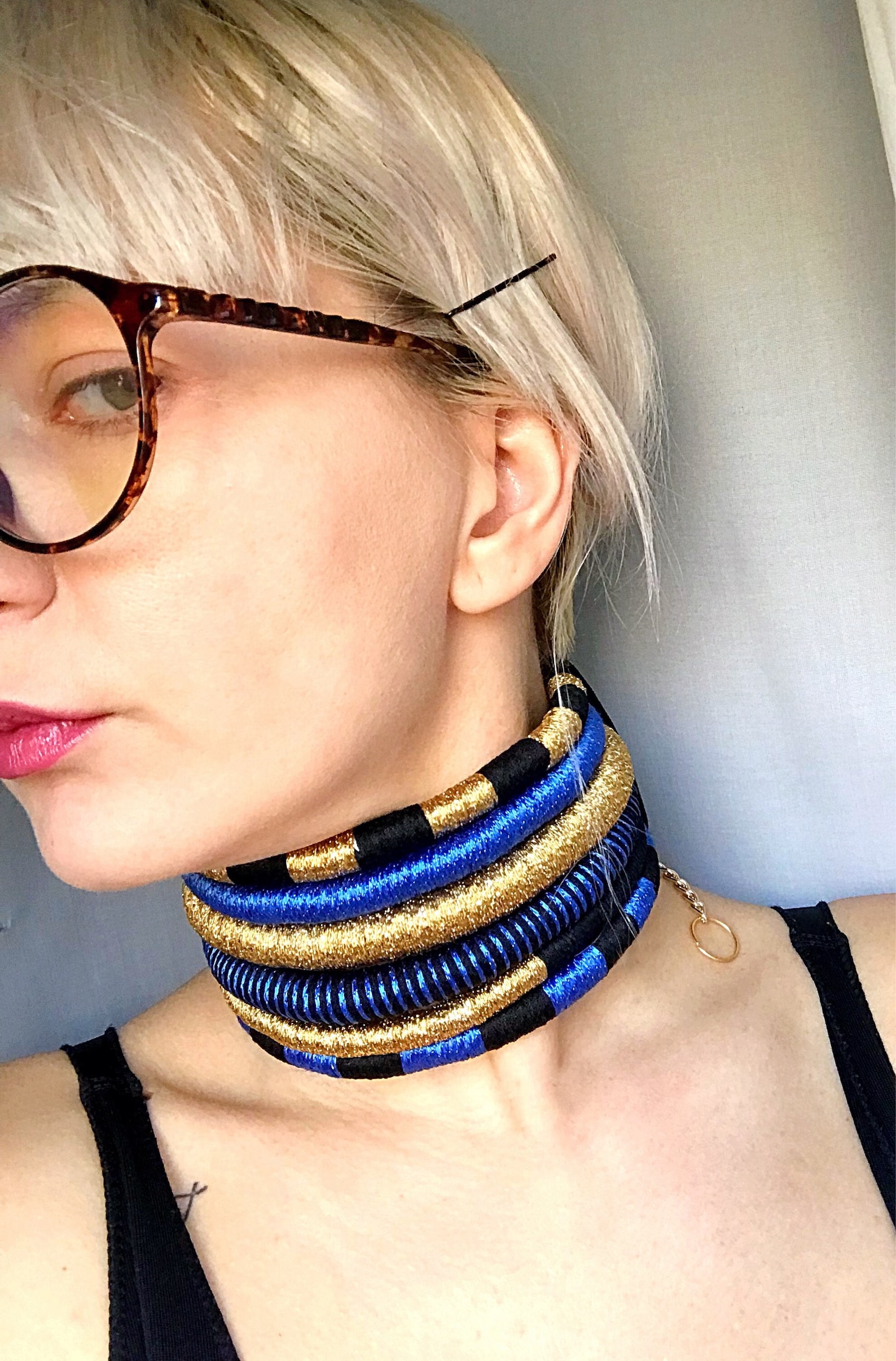 African Choker African Collar Necklace Handmade Jewelry Skinny Etsy
