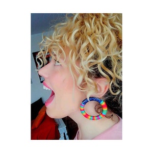 Rainbow Hoops, Hoop Earrings, African Earrings Colorful Earrings Rainbow Hoop Earrings, Colorful Rope Earrings, Rainbow Hoop Earrings image 5