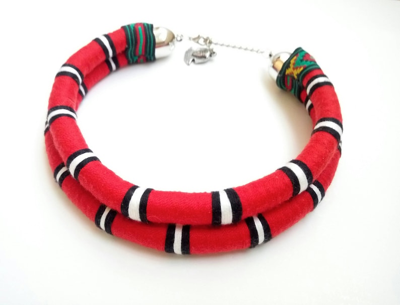 Coral Snake Necklace Etsy