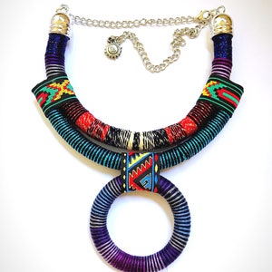 African necklace, Statement Necklace, African Jewelry, Gift For Her, Ethnic Necklace, Collier Africain, Bojiux Africain image 1