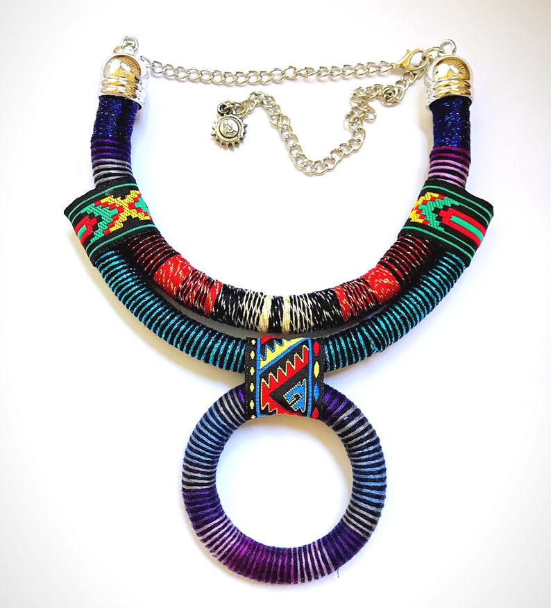 African necklace, Statement Necklace, African Jewelry, Gift For Her, Ethnic Necklace, Collier Africain, Bojiux Africain image 1