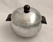 West Bend Penguin Chrome Hot and Cold Server with Bakelite Handles