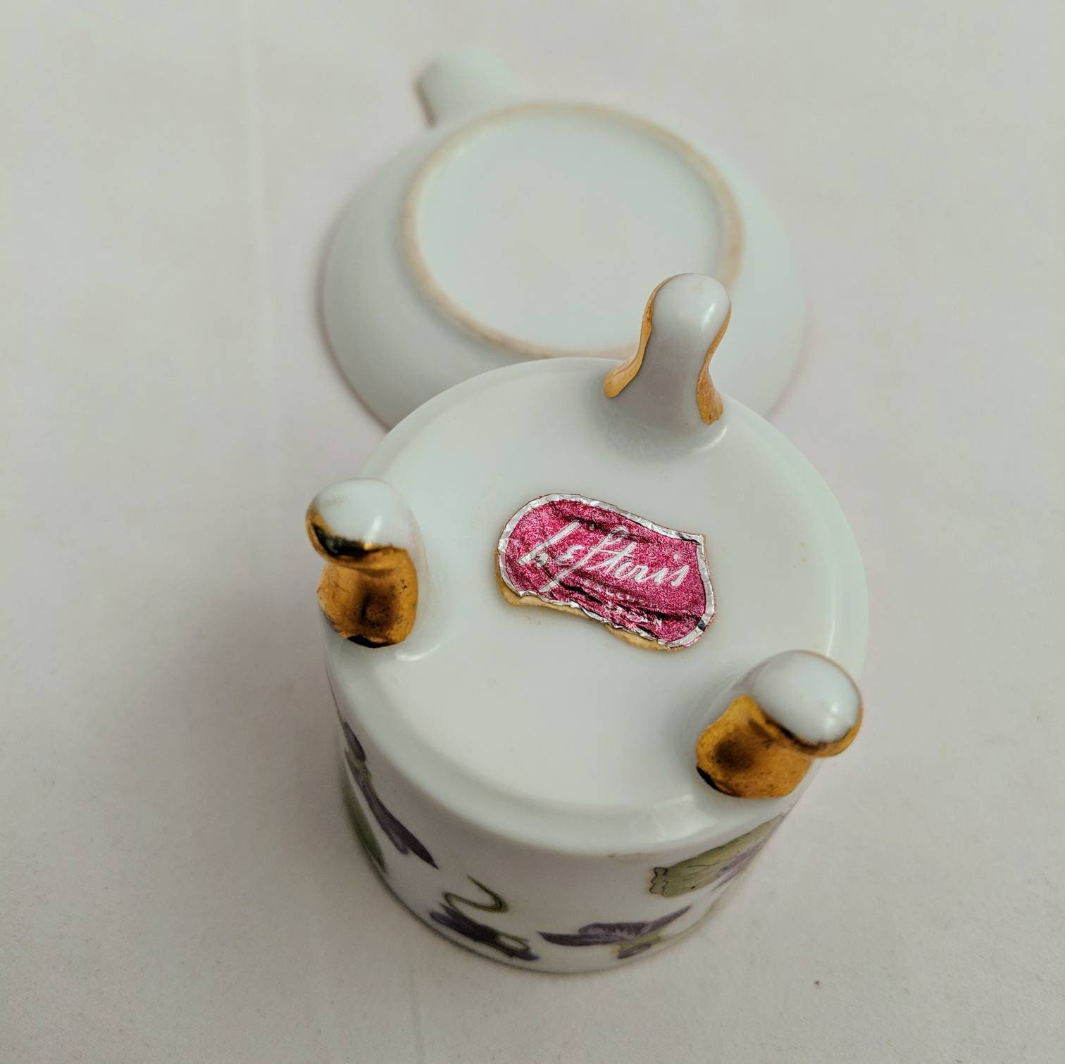 Lefton China Cigarette Holder and Ashtray with Purple Violet | Etsy