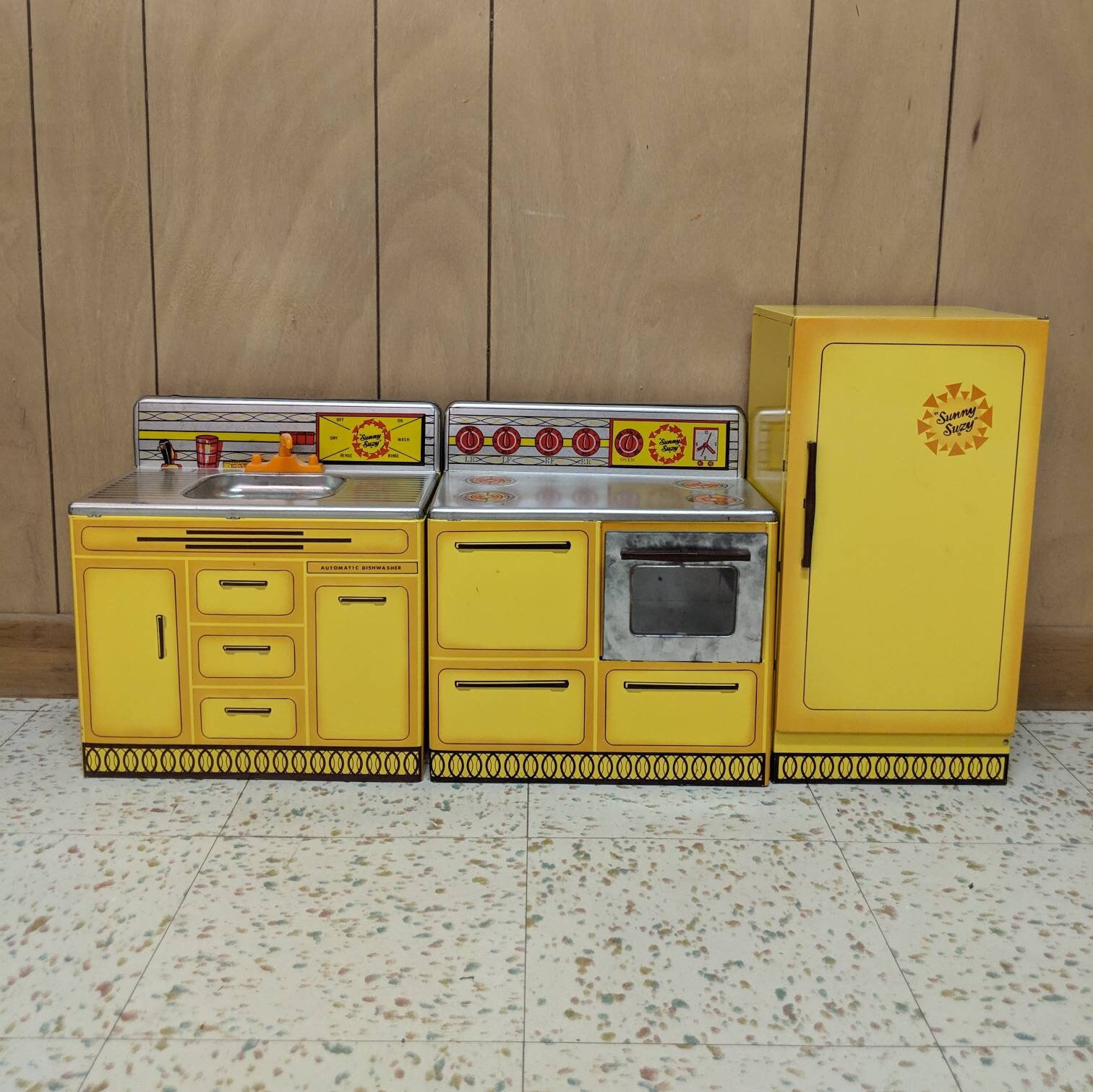 Sunny Suzy Kitchen Set Vintage Three Piece Metal Toys By Etsy