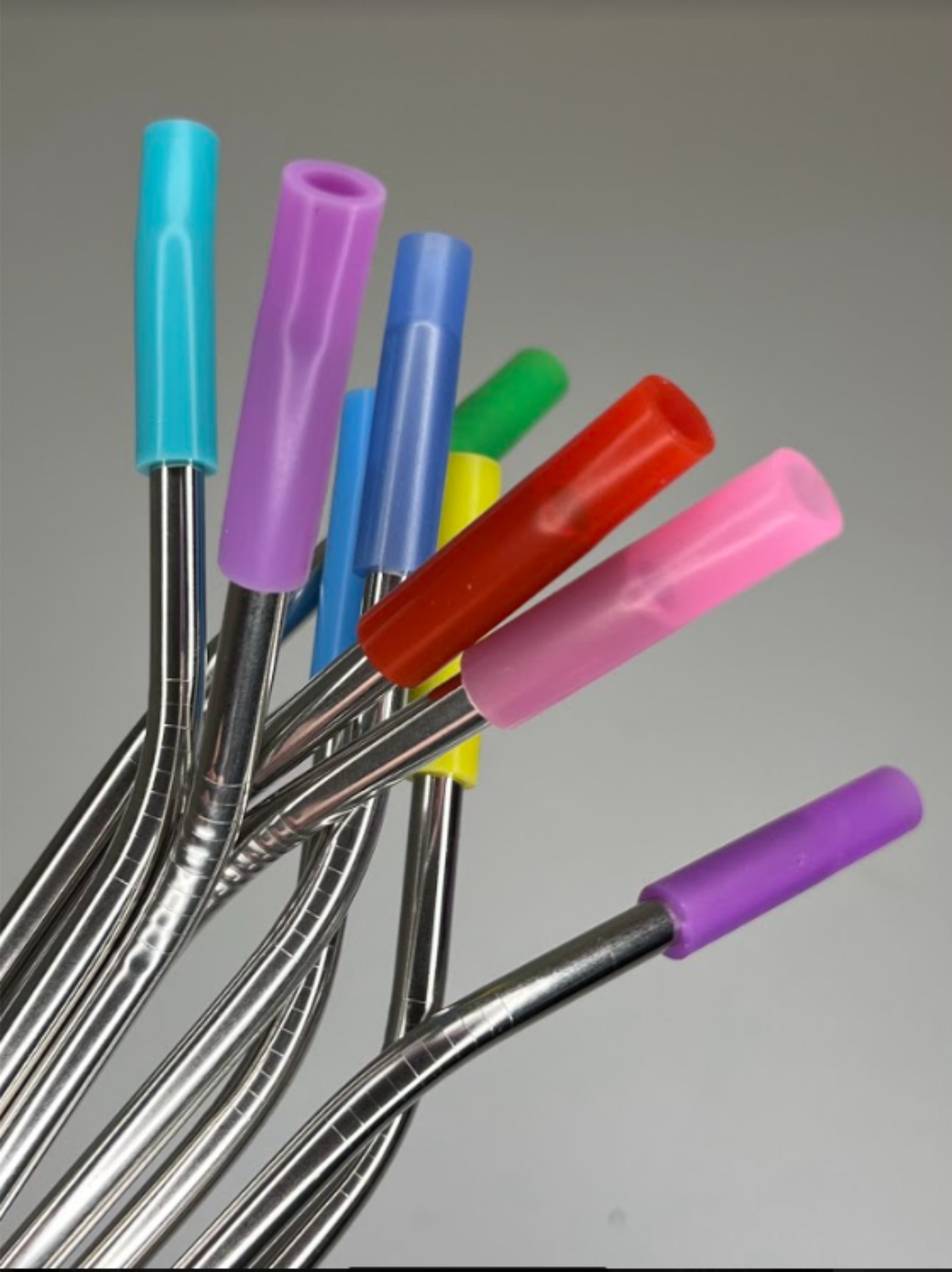 Silicone Straw Tip Covers Cap Reusable Straw Plugs Anti- Straw Tip Lids  Cartoon Straw Charms For 6-8 Mm Straws