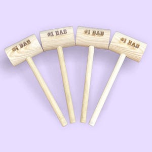 Solid Natural Wood Crab Mallets Set of 4 or 10 Custom Engraved