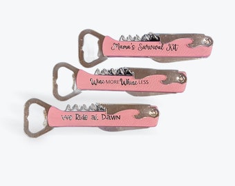 Pocket Corkscrew Bottle Opener with Knife Custom Engraved