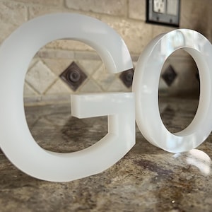 1/2” (1.27cm) thick Acrylic Serif and Sans Serif Letters Numbers and Symbols with Optional Adhesive Back