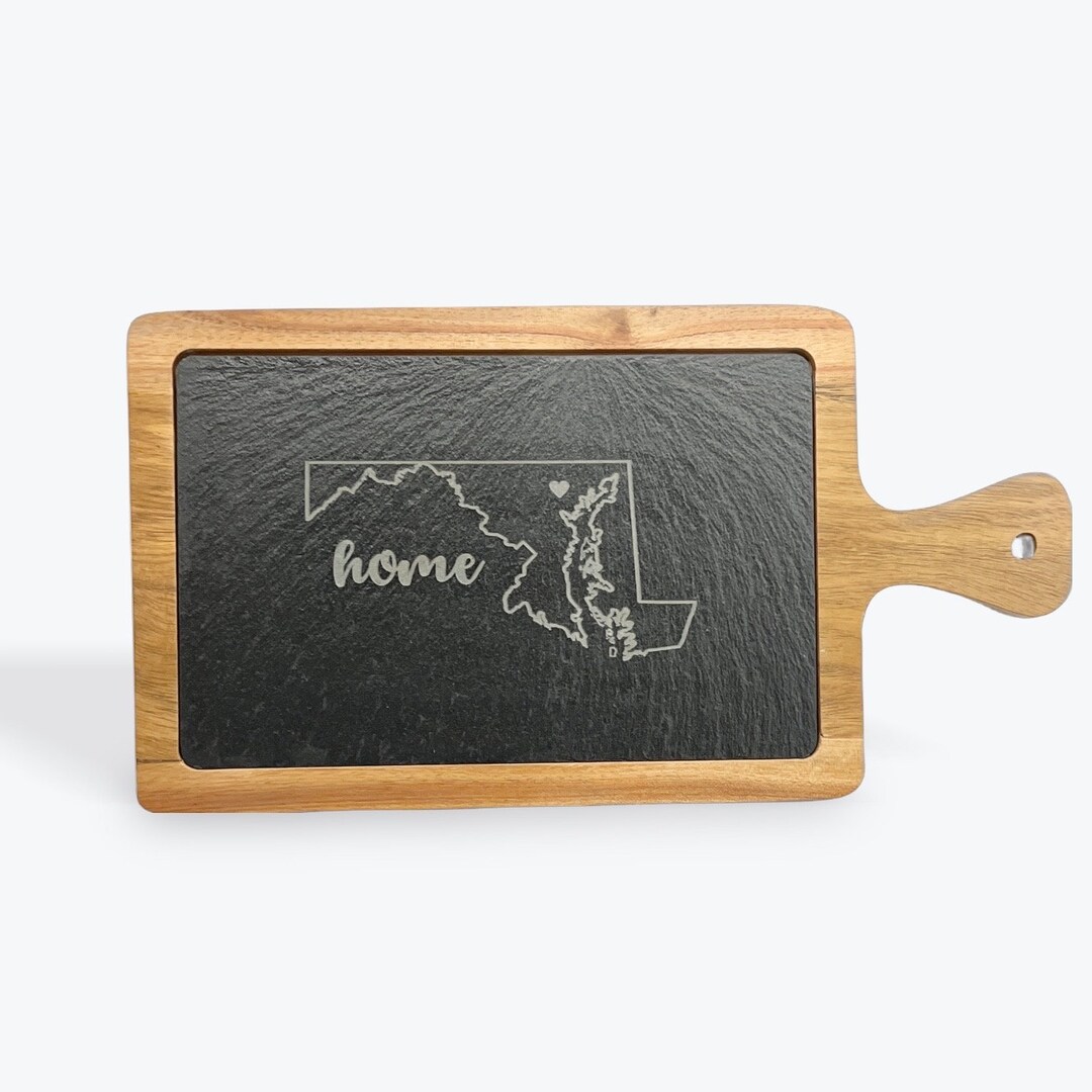 Charcuterie Board Slate and Acacia Wood With Slate Insert Custom ...