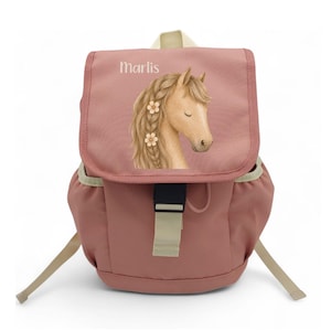 Personalized children's backpack with horse design and name – kindergarten backpack, gift for birthdays, starting school, Christmas, for girls