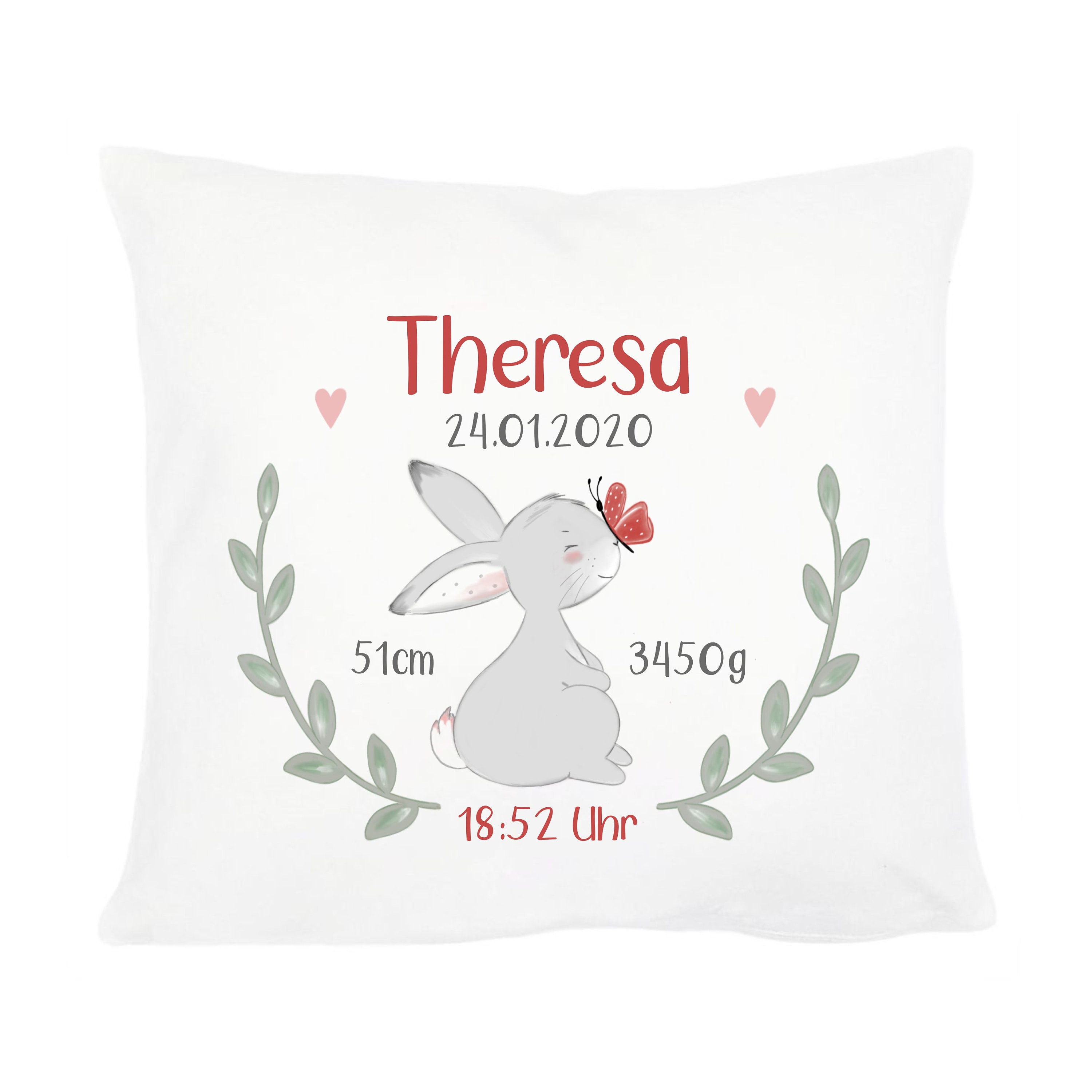 Grey rabbit cushion