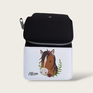 Monedero "Caballo" personalizado con nombre, monedero para niños, regalo de cumpleaños, Navidad, regalo de matriculación escolar