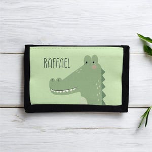 Cartera "Cocodrilo" personalizada con nombre para niños, escolares, regalo de matriculación escolar, cumpleaños, Pascua, Navidad.