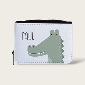 Cartera personalizada "Cocodrilo", monedero para niños, regalo de cumpleaños, Navidad, escuela.