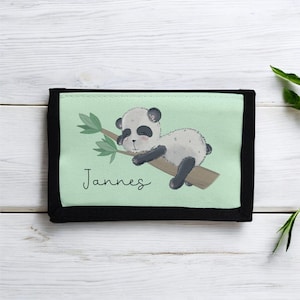 Geldbörse, "Panda" mit Namen personalisiert für Kinder, Schulkind, Geschenk zur Einschulung, Geburtstag