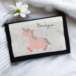 Geldbörse, "Pegasus Einhorn" mit Namen personalisiert für Kinder, Schulkind, Geschenk zur Einschulung, Geburtstag, Ostern, Weihnachten